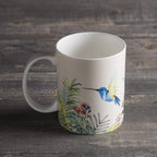 Maison d' Hermine Coffee Mug with Handles Fine Bone China Mugs Pack of One Tea Cups for Hot Beverages Cappuccino Latte Home Restaurant Office Perfect for Gift (Tropiques - Hummingbird, 12 Ounce)