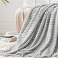 BEDELITE 3D Ribbed Light Grey Fleece Throw Blanket by BEDELITE