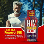 B12 Overload Extra Strength Energy Shot – Pomegranate – 260mg Caffeine, 14000% B12, Electrolytes – Energy & Vitality Support – Zero Sugar No Calories – Vegan, Kosher, Gluten-Free – 1.93 fl oz, 24-Pack