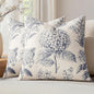 Set of 2 Decorative Floral Pillow Covers 22x22 Inch Navy Blue | Neutral by SWANCOCO