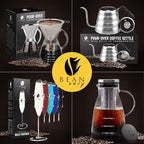 Bean Envy Cold Brew Coffee Maker - 32 oz Glass Coffee Cold Brew Maker and Pitcher w/Silicone Cap & Base