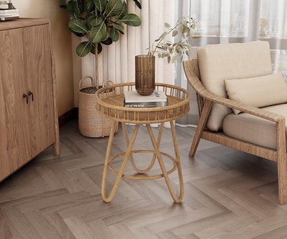 FINECASA Rattan Side Table - Image 3