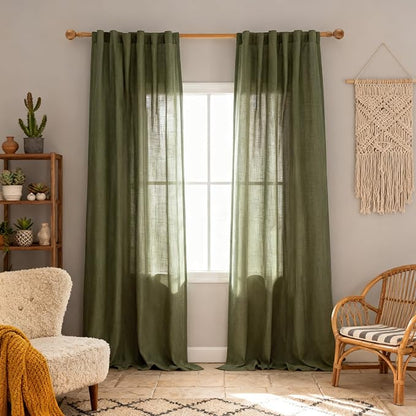MYSKY HOME Extra Long Sheer Curtains Farmhouse, Sliding Door Curtain - Image 2