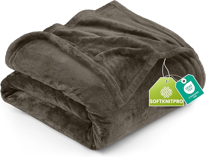 Utopia Bedding Ultra Soft Fleece Bed Blanket King Size Brown | Microfiber Plush by UTOPIABEDDING