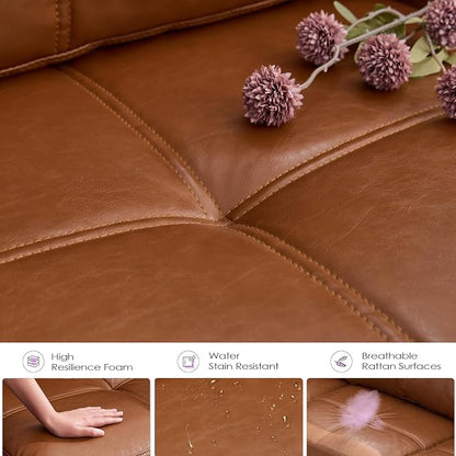 TYBOATLE Brown Sofa Couch Sectional Couches - Image 3