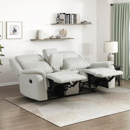 Lexicon Manual Double Reclining Loveseat, Polished Microfiber Manual Wall - Image 8