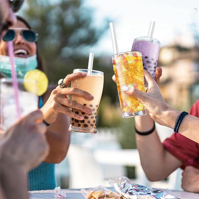 J WAY Instant Boba Bubble Pearl Variety Milk Tea Fruity Tea Kit with Authentic Brown Sugar Caramel Fruity Tapioca Boba, Ready in Under One Minute, Paper Straws Included - Gift Box - 10 Servings
