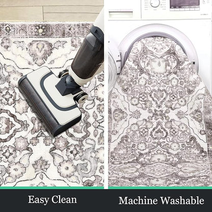 HEBE Hallway Runner Rug 2'x6', Washable Non Slip Kitchen Rug Runner | Soft Boho - Image 5