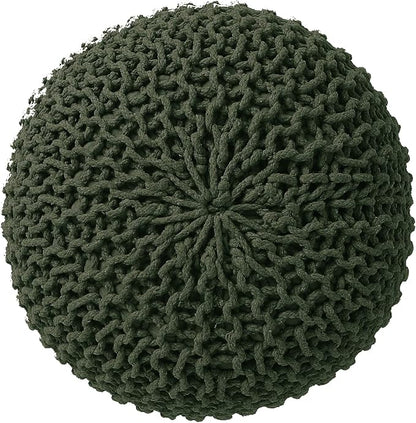 REDEARTH Round Hand Knitted Pouf - Image 4