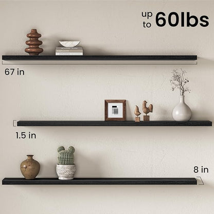 Fun Memories 67Inch Long Floating Shelves, 8 Inch Deep Shelves - Image 3