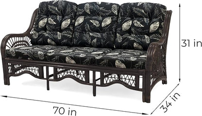 Malibu Lounge Set of 4: 2 Natural Rattan Wicker Chairs, Three-Seater Sofa and - Image 4
