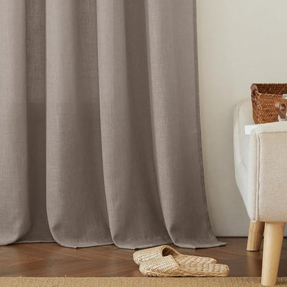 RYB HOME Sheer Curtains 102 inches, Extra Long Floor to Ceiling Curtains | Half - Image 6