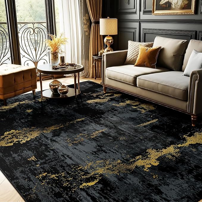 RELEANY Washable 9'x12' Abstract Area Rug by RELEANY