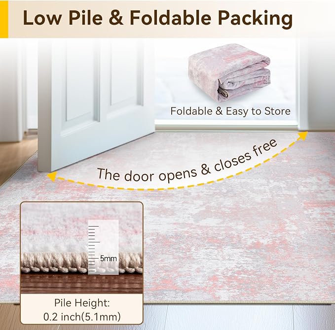 RELEANY Washable 9'x12' Abstract Area Rug - Image 8