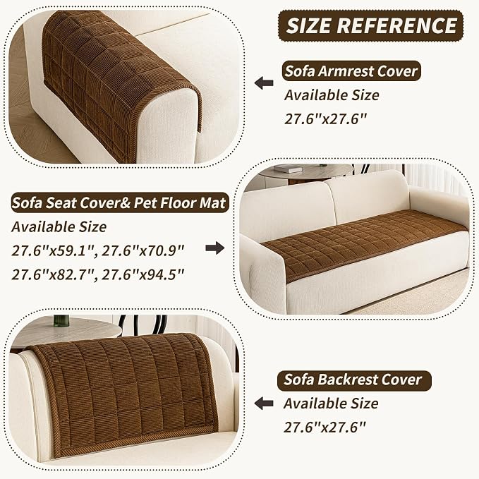 Couch Covers for Dogs Washable, 27.6"x70.9" Non Slip Couch Covers for Loveseat - Image 3