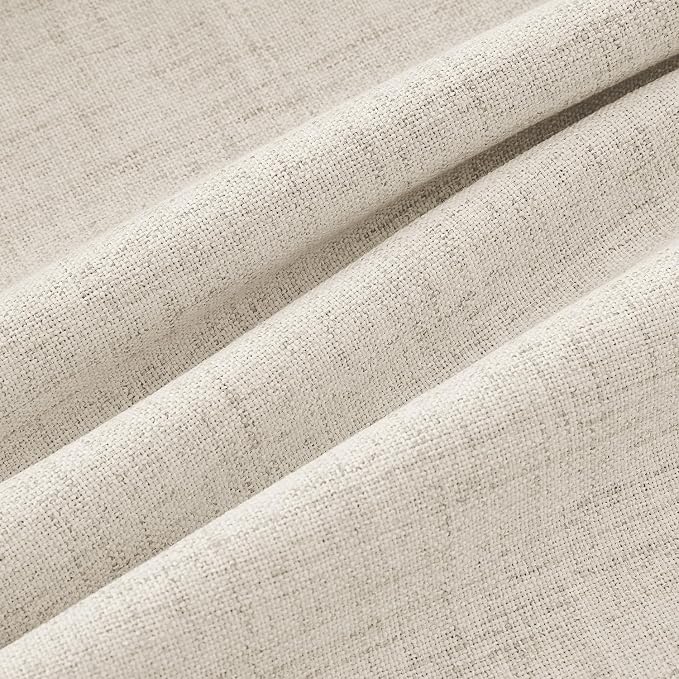 MIULEE 100% Blackout Linen Curtains 42 x 90 Inch Linen Beige 2 Panels | Thermal - Image 9