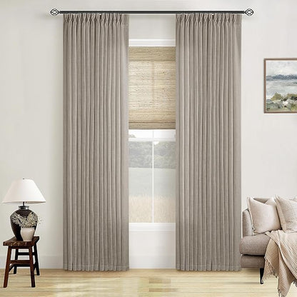 Burlywood Birch Pinch Pleated Linen 92 Inch Curtains 2 Panels | Memory Training - Image 7