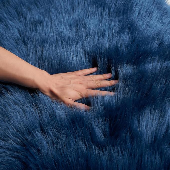 EasyJoy Ultra Soft Fluffy Shaggy Area Rug Faux Fur Rug Chair Cover Seat Pad - Image 4