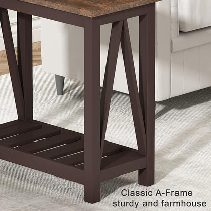 ChooChoo Farmhouse End Table, Rustic Vintage Narrow End Side Table - Image 8