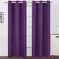 Purple Blackout Curtains 34 x 84 Inch Length/Set of 2 Curtain Panels/Thermal by Lemomo