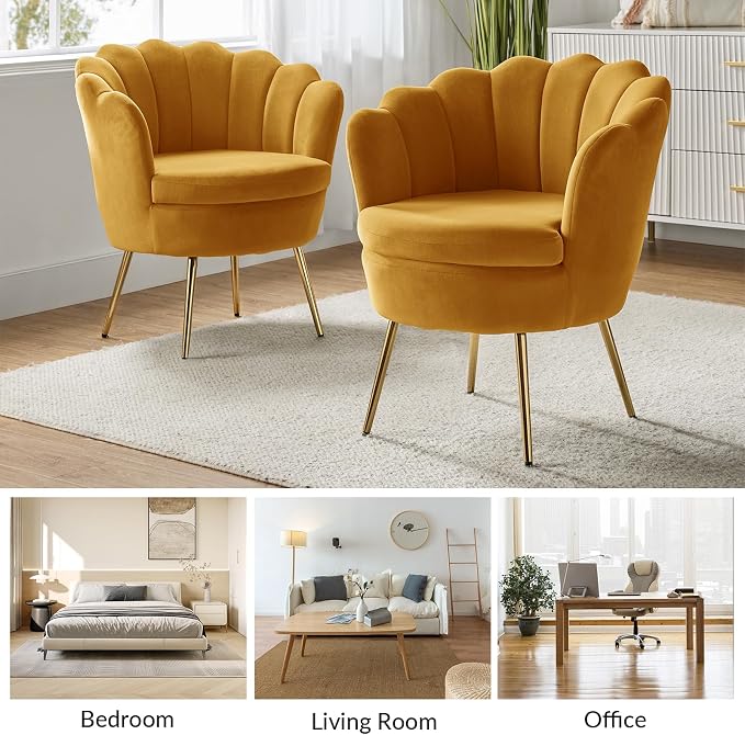 HULALA HOME Velvet Accent Chairs Set of 2 - Image 7