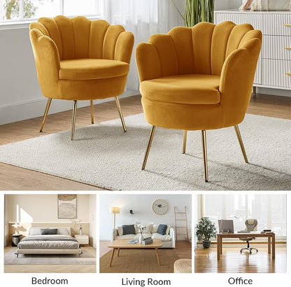 HULALA HOME Velvet Accent Chairs Set of 2 - Image 7