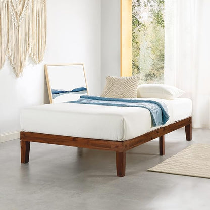 Mellow Naturalista Classic 12-Inch Solid Wood Platform Bed | Wooden Slats by MELLOW