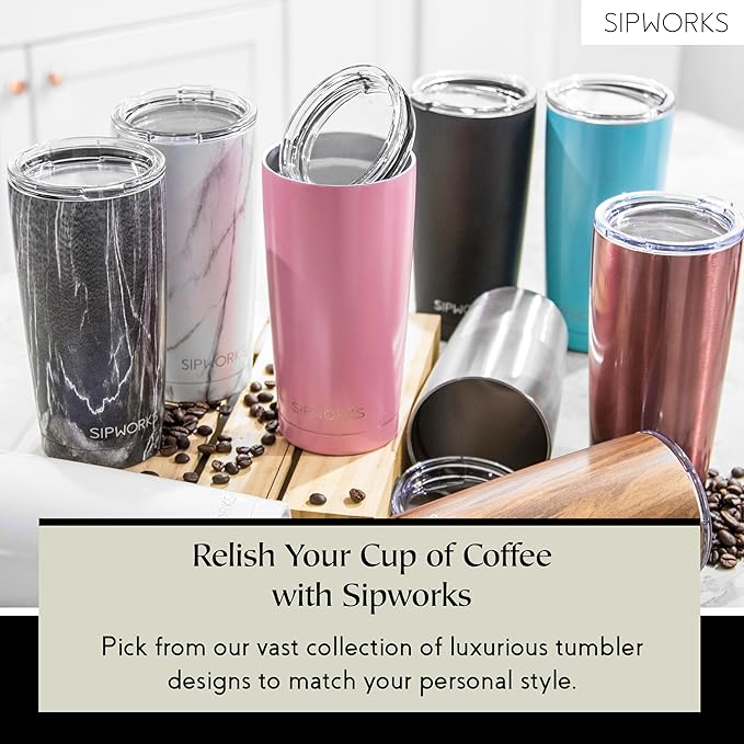 Coffee Tumbler – 20 oz Insulated Travel Coffee Mug, Spill Resistant Stainless Steel Large Coffee Cup with Lid for Hot & Iced Drinks - Aquamarine