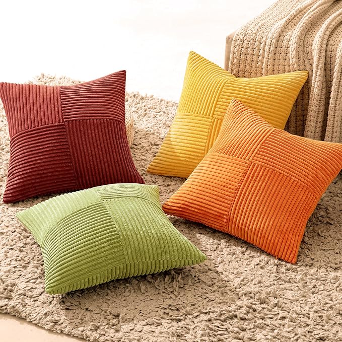 MIULEE Fall Burnt Orange Decorative Throw Pillow Covers 18x18 Inch Set of 4 - Image 5