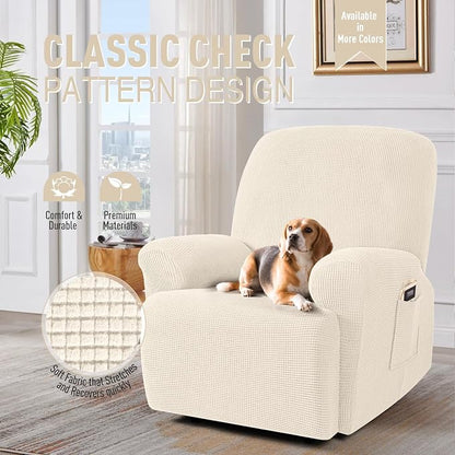 TAOCOCO Recliner Cover 4-Pieces, Recliner Stretch Sofa Slipcover, Recliner - Image 2