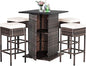 Tangkula 5 Piece Outdoor Rattan Bar Set, Patio Bar Furniture by TANGKULA