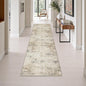 2.6x10 Washable Runner Rug:Modern Abstract Soft Carpet Beige Brown | by FXRHLP