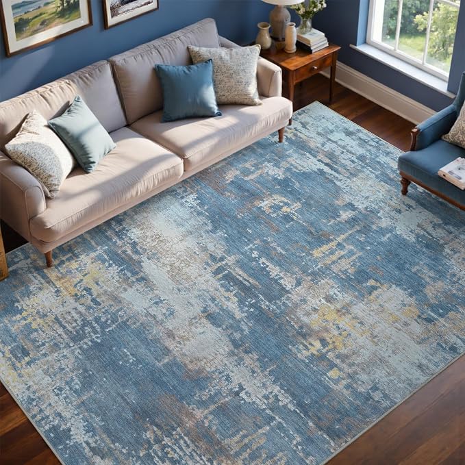 4x6 Ft Area Rugs for Living Room, Soft Non-Slip Washable Rugs Modern Abstract - Image 2