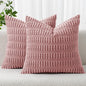 MIULEE Corduroy Decorative Throw Pillow Covers 16x16 Blush Pink Pack of 2 | by MIULEE