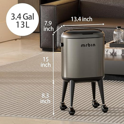 Stainless Steel Slim Bathroom Motion Sensor Trash Can - Image 6