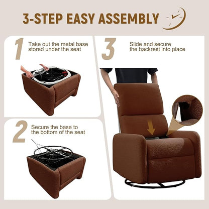 Korser 360° Rocking Chair, Nursery Rocker Chair - Image 6