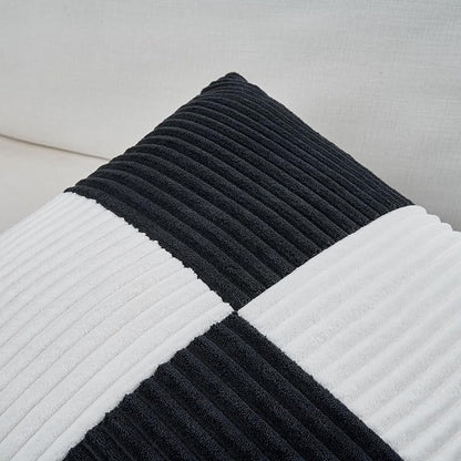 Fancy Homi Set of 2 Black White Decorative Throw Pillow Covers 22x22 Inch - Image 3