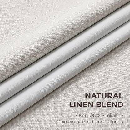 Joydeco Pinch Pleated Linen Curtains Darkening Drapes - Image 2