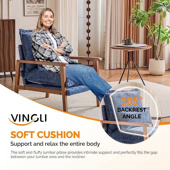 VINGLI Mid-Century Modern Cloud Accent Armchairs set of 2 - Image 6