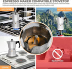 Aluminum 12 Cup 600ml Moka Pot Express Coffee Maker Stovetop Espresso Percolator Coffeemaker Italian Classic Style Brewing Greca Cafe Mocha Machine for Cafeteras Lover Camping Travel and Home Use 20oz