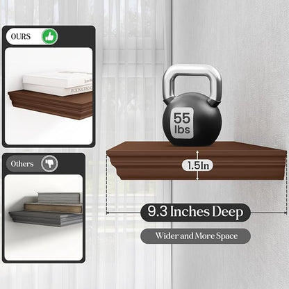Fun Memories Floating Shelves 55 Inch Long, 9.3 Inch Deep Classic Crown Molding - Image 4