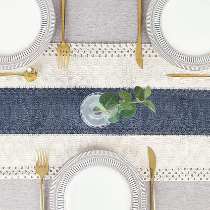 FEXIA Boho Blue Table Runner 72 Inches Long - Image 6