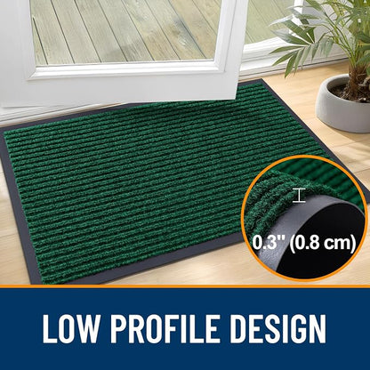 OLANLY 2-Pack Front Door Mats 33x21, Waterproof Heavy-Duty Doormats | Green - Image 4