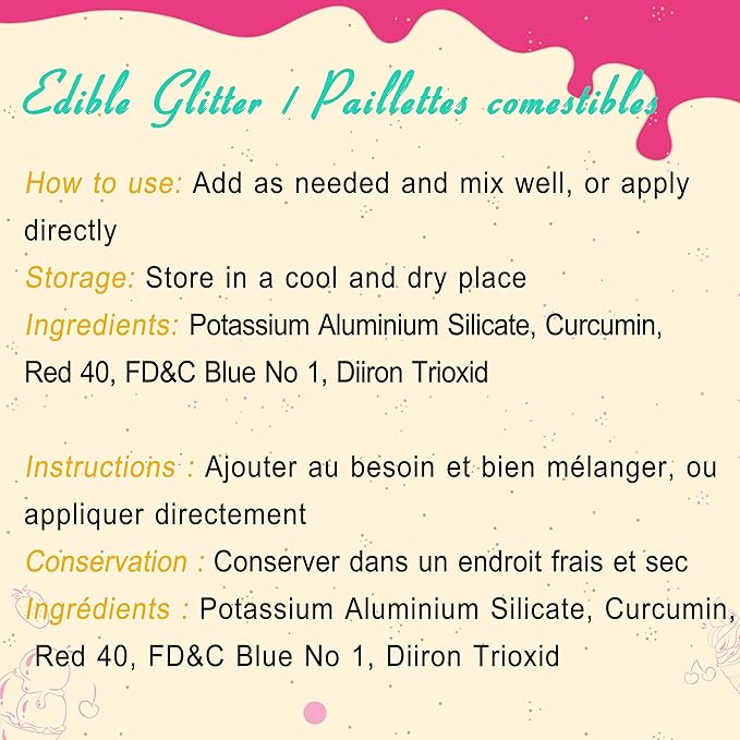 Edible Glitter Spray - 3/4oz Luster Dust Edible Food Grade Glitter Shimmer Dust Powder for Cocktails, Drinks, Cake Decorating - Metallic Food Coloring Powder for Wine, Candy, Cookie, Icing (Pink)