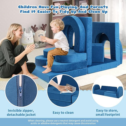 12 Pcs Modular Kids Play Couch, Toddler Couches That Fold Out, Plush Foam Chair - Image 7