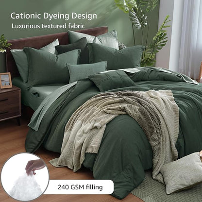 Monbix Full Size Comforter Set, Deep Forest Bedding Comforter - Image 3