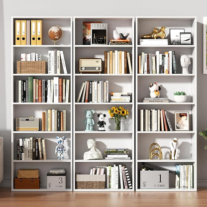 Shintenchi Bookshelf, 6-Tier Open Bookcase and Bookshelves, 6 Shelf Display - Image 5