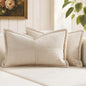 MIULEE Decorative Lumbar Throw Pillow Covers 12x20 Inch Beige 2 Pack | Boho by MIULEE