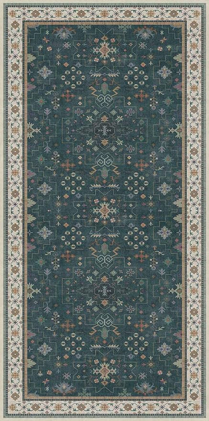 Dark Green Oushak 3x6 Kitchen Rug - Image 2