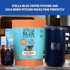 STELLA BLUE Fresh Cold Brew Coffee | Miss Peaches Blend | 100% Single Origin Arabica MEDIUM Roast | Ethically & Sustainably Sourced from Colombia | Helps Support PAWS Chicago | 6 Packets to Make 24 Cups